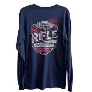 Men’s NRA Rifle Graphic Navy Blue T-Shirt
